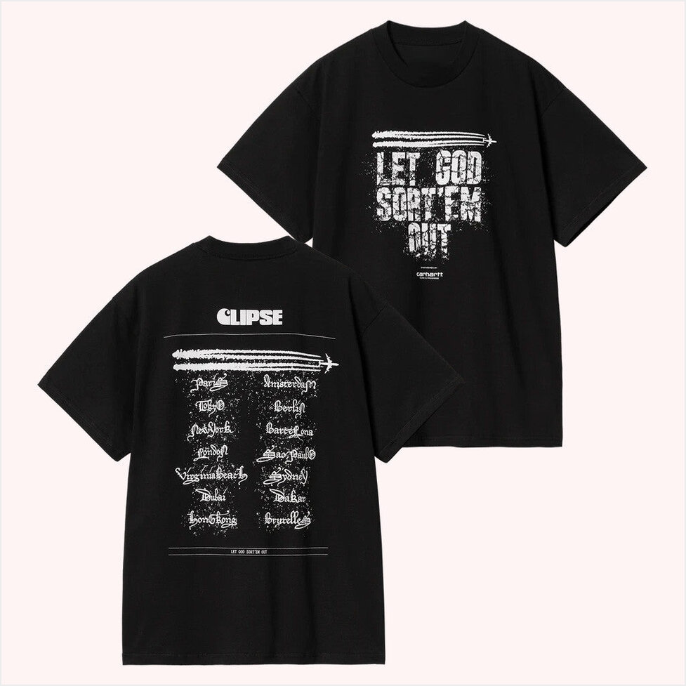 Carhartt Wip X Clipse Let God Sort Em Out T-Shirt Clipse Tour Merch Dad Birthday Gifts