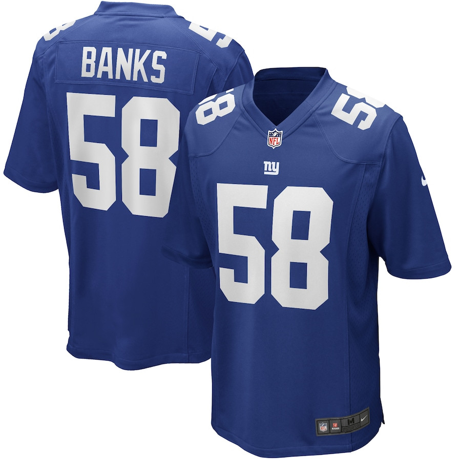 Carl Banks 58 New York Giants Men Game Retired Jersey - Royal - JS234