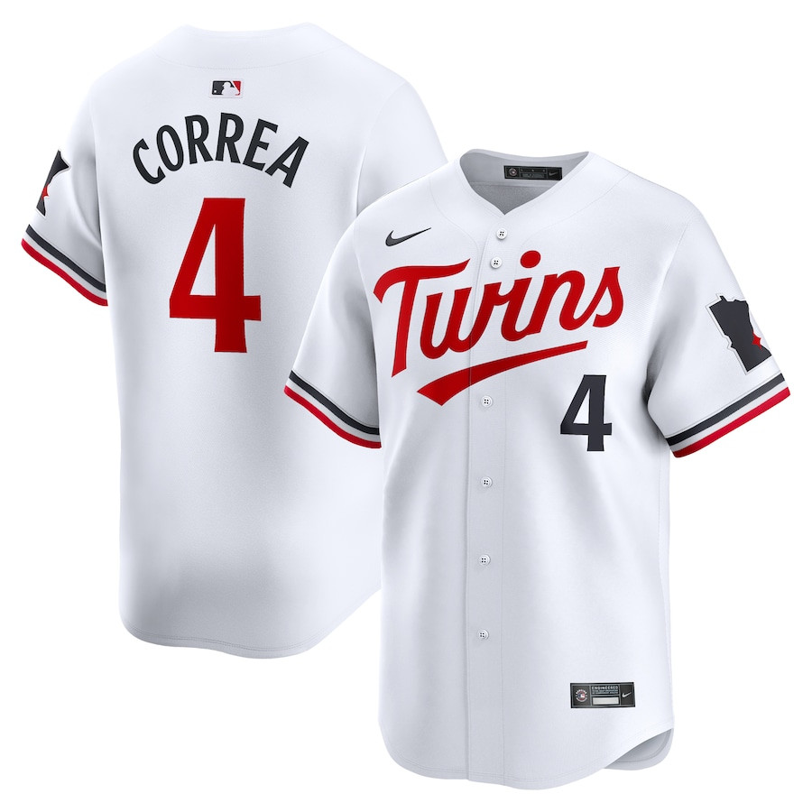 Carlos Correa 4 Minnesota Twins Home Limited YOUTH Jersey - White - JS685