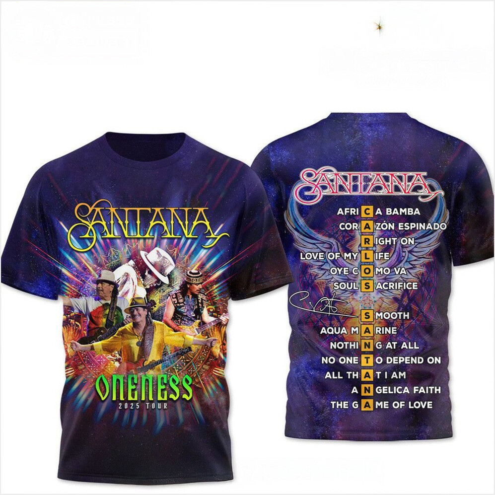 Carlos Santana Oneness 2025 Tour Shirt Gift Ideas For Music Lovers Gifts For Best Friend