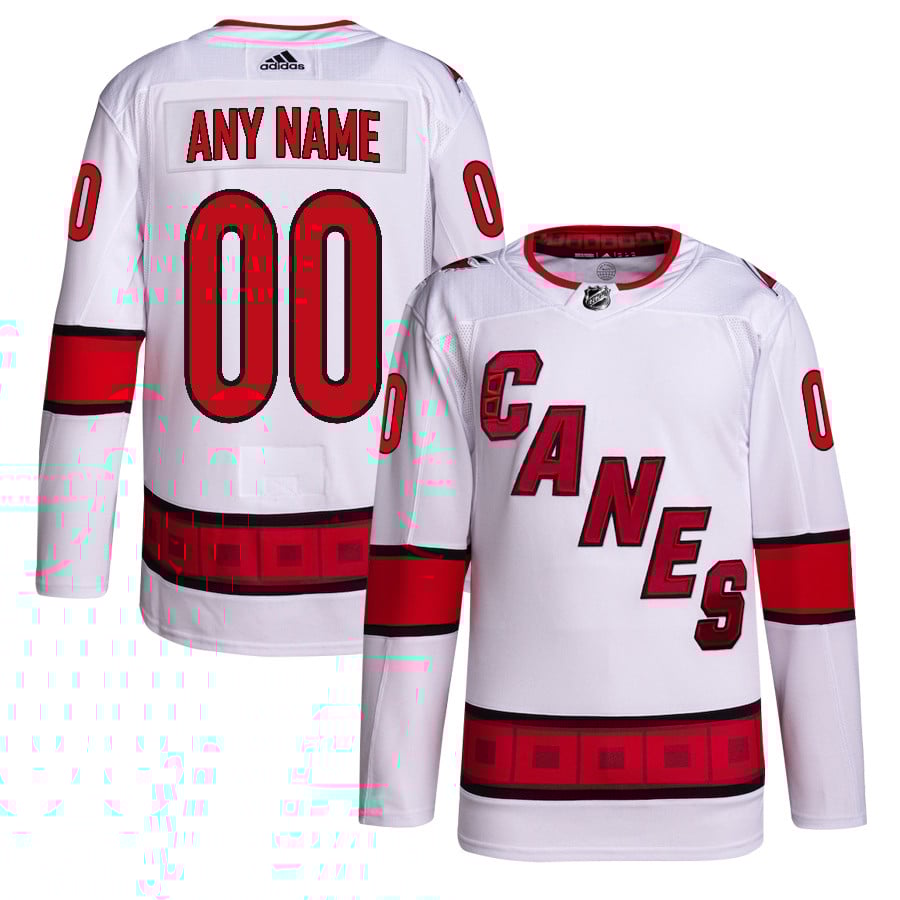 Carolina Hurricanes Away Primegreen Jersey Customized - Men, White - JS367