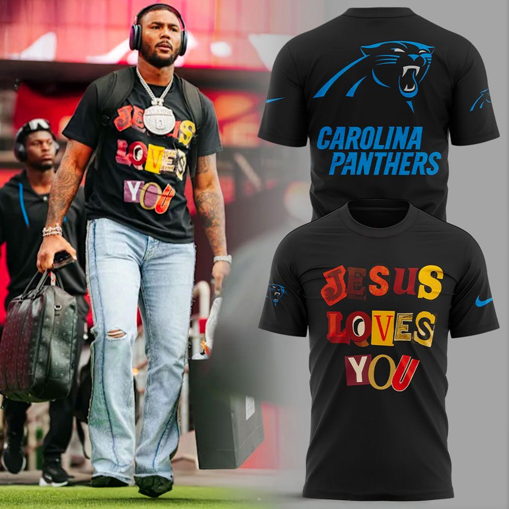 Carolina Panthers Jesus Love You 2025 T-Shirt Carolina Panthers Merch Faith Gifts