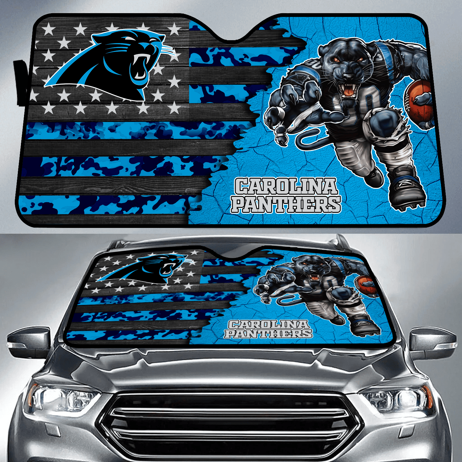 Carolina Panthers X NFL Auto Sun Shade Best Gifts For Football Fans