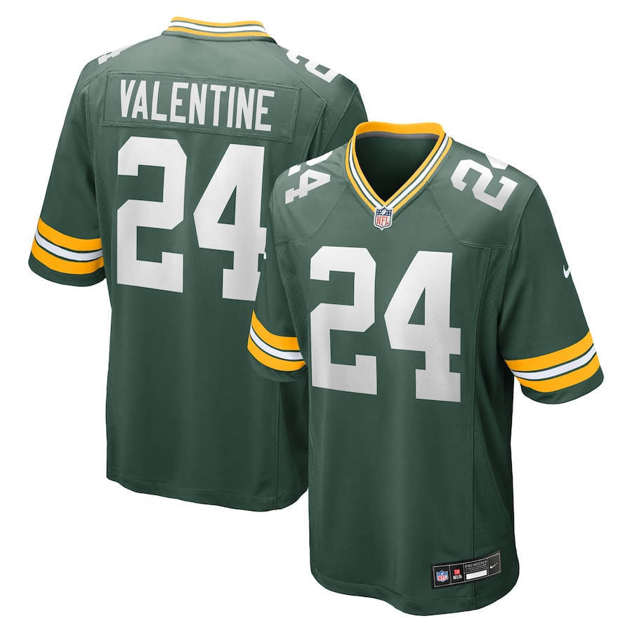 Carrington Valentine 24 Green Bay Packers Game Men Jersey - Green - JSDV710
