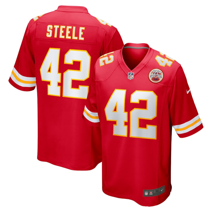 Carson Steele 42 Kansas City Chiefs Game Men Jersey - Red - JSDV930