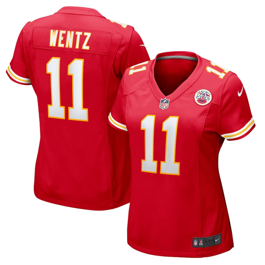 Carson Wentz 11 Kansas City Chiefs Women's Game Jersey - Red - JS648