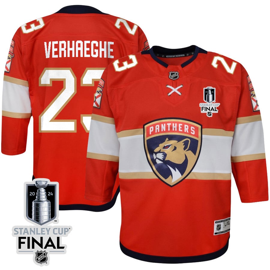 Carter Verhaeghe 23 Florida Panthers 2024 STANLEY CUP Final Youth Home Breakaway Jersey - Red - JS456