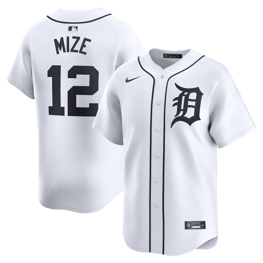 Casey Mize 12 Detroit Tigers Home Limited Player Men Jersey - White - JS247