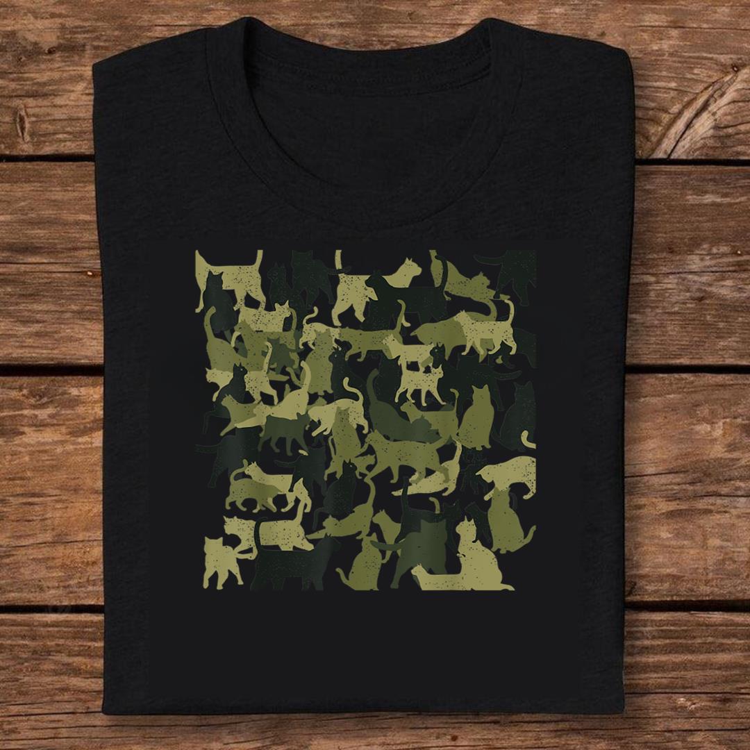 Cat Camouflage Cat Lover Owner Kitty Kitten Cat Camo Funny T-shirt