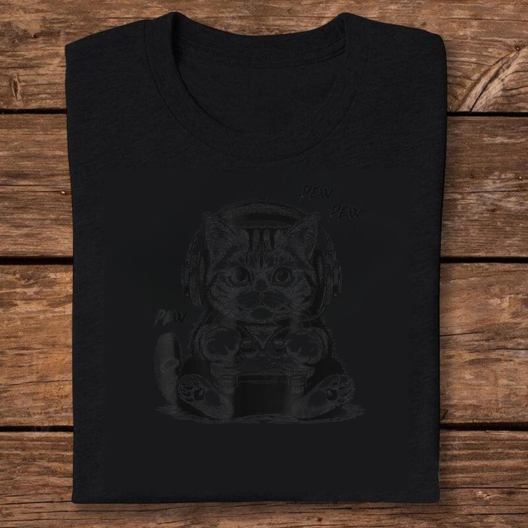 Cat Gamer Video Game Kitten Gaming Nerd T-shirt