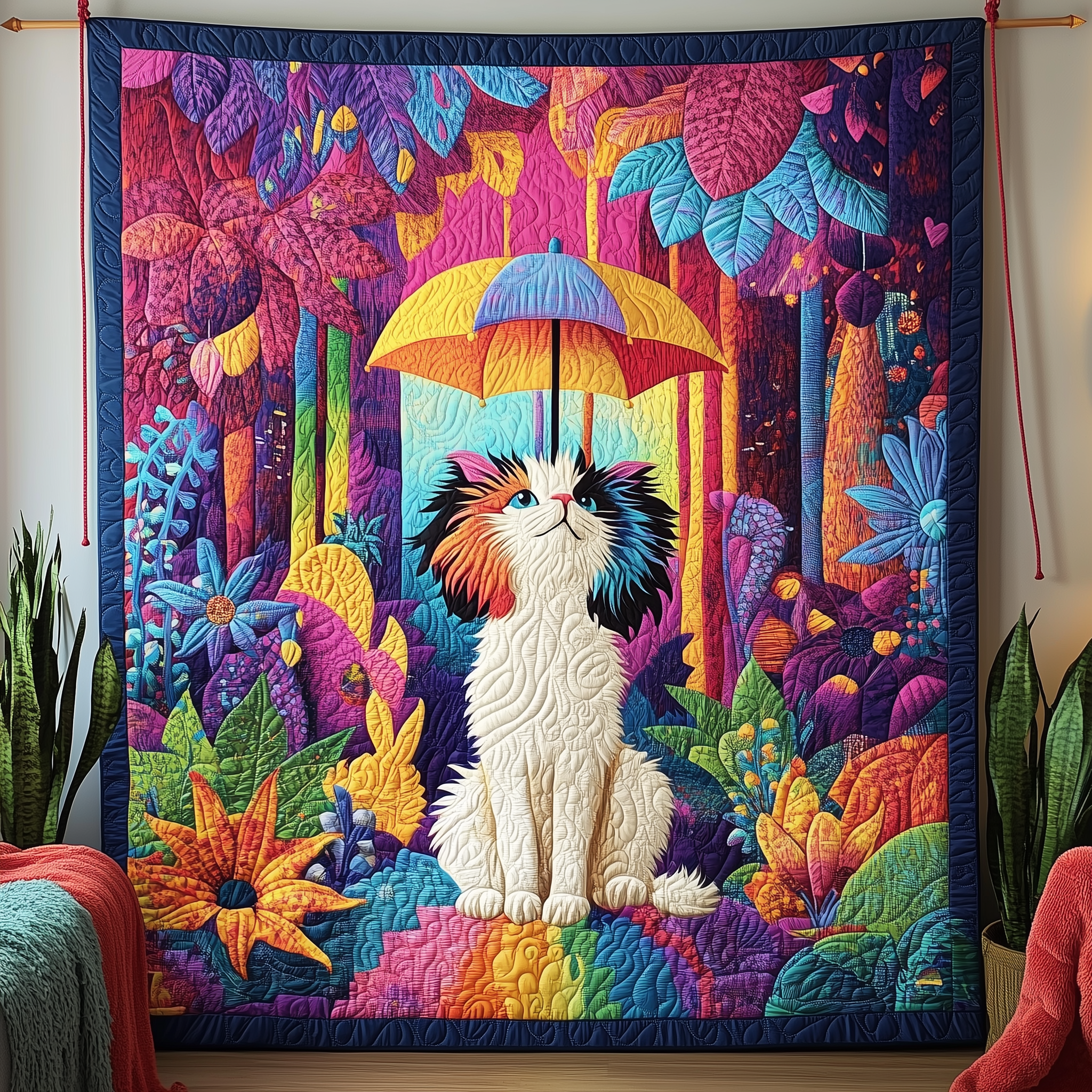 Cat in Dreamland Quilted Blanket Presents For Christians