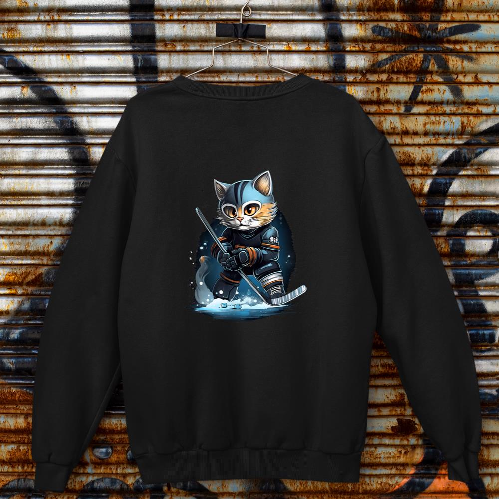 Cat Kitten Ice Hockey Stick Hockey Stick Sweatshirt