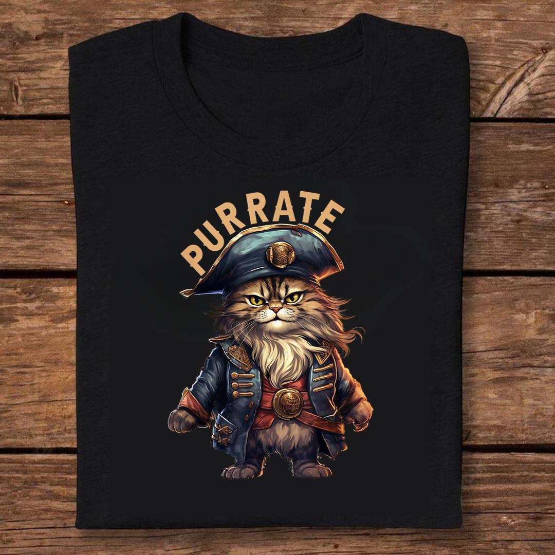 Cat Pirate, The Pirates Cat, Purrate Cat Kitty Lover T-shirt