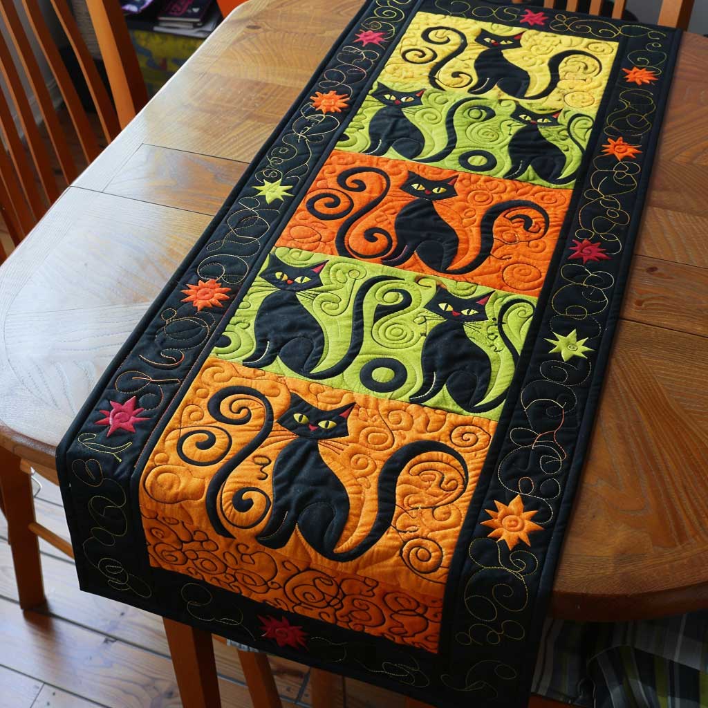 Cat Quilted Table Runner Items Great Christmas Gift Ideas For Cat Lovers Owners