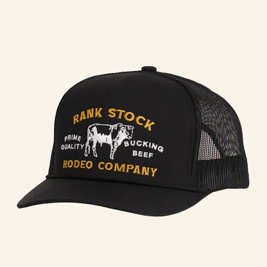 Cavender's Merch Hooey Black Rank Stock Rodeo Co Patch Mesh Cap Embroidered Gift For Him