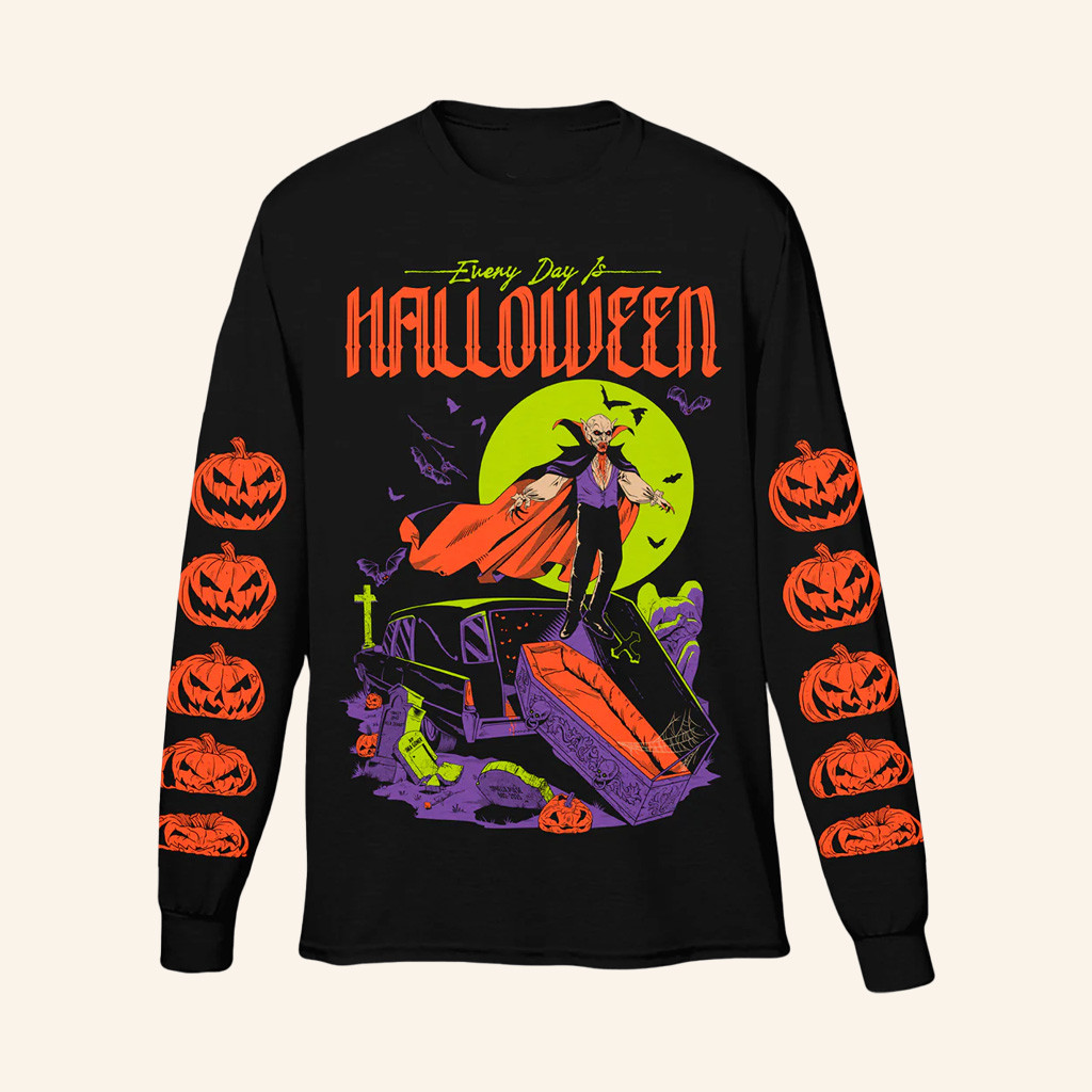 Cavitycolors Merch Every Day Is Halloween 2025 Long Sleeve Shirt Gifts For Him