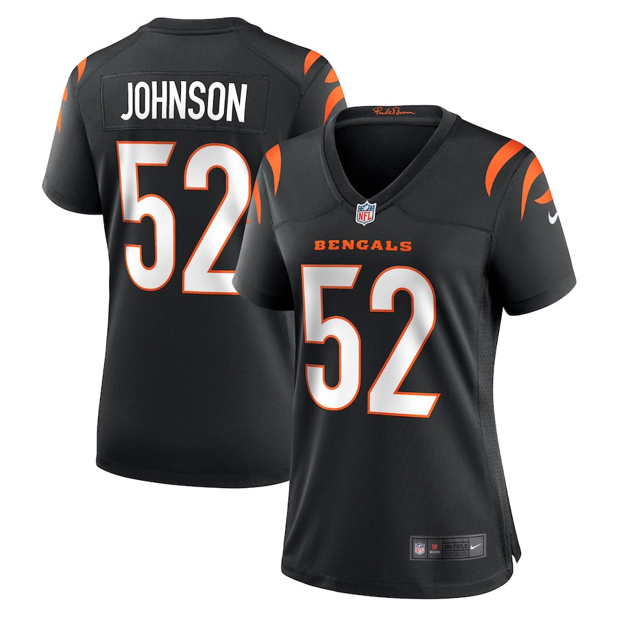 Cedric Johnson 52 Cincinnati Bengals Women's Game Jersey - Black - JS161