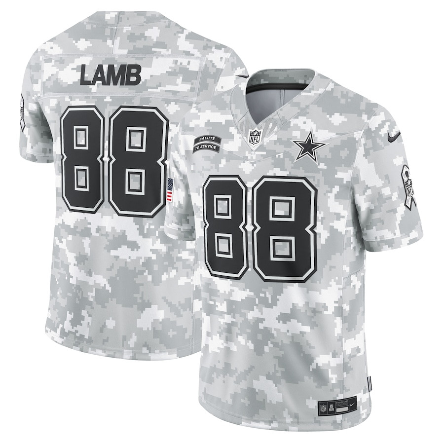 CeeDee Lamb 88 Dallas Cowboys 2024 Salute to Service Limited Men Jersey - Arctic Camo - JSDV633