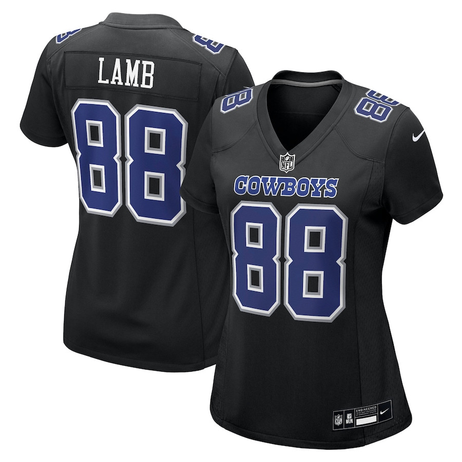 CeeDee Lamb 88 Dallas Cowboys Women's Fashion Game Jersey - Carbon Black - JS756