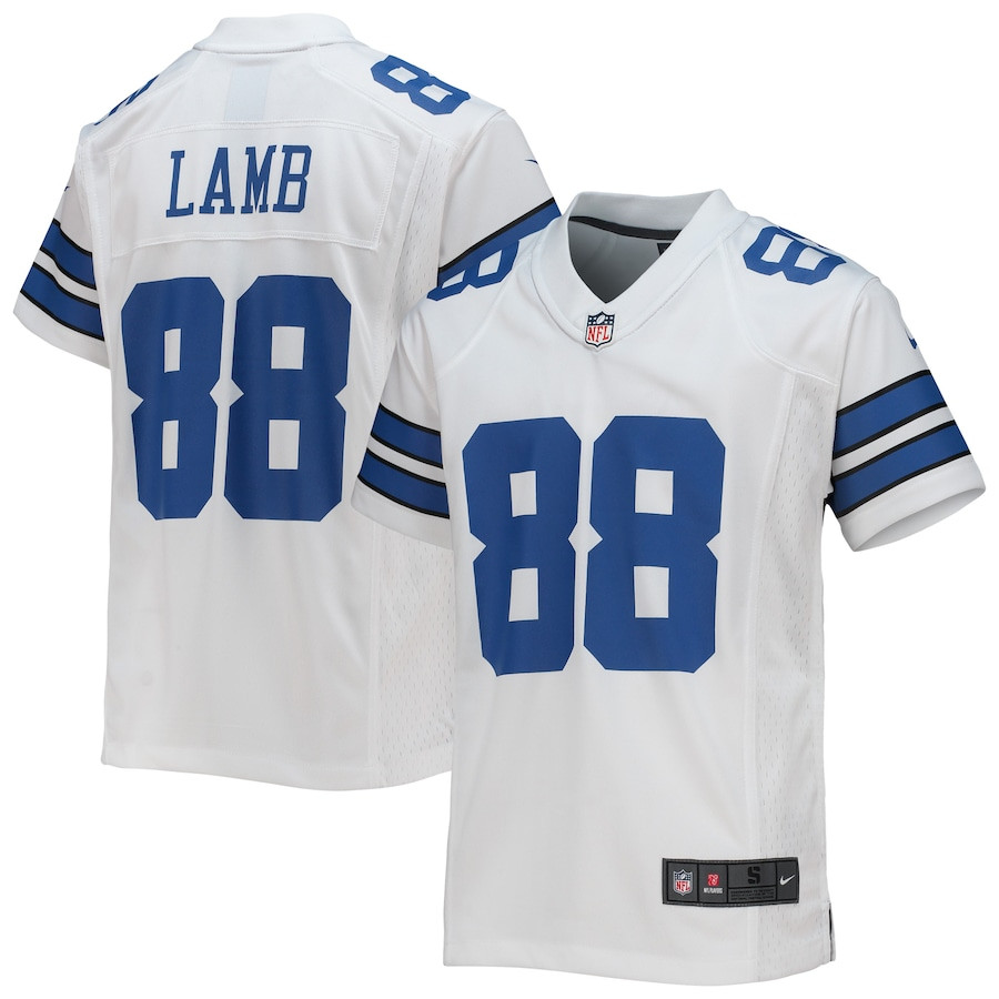 CeeDee Lamb 88 Dallas Cowboys YOUTH Game Jersey - White - JS124