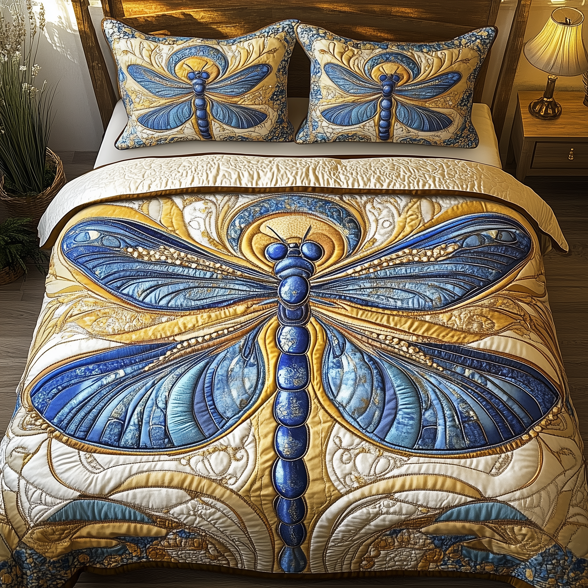 Celestial Drifter Quilted Bedding Set Dragonfly Duvet Cover First Time Mothers Day Gifts