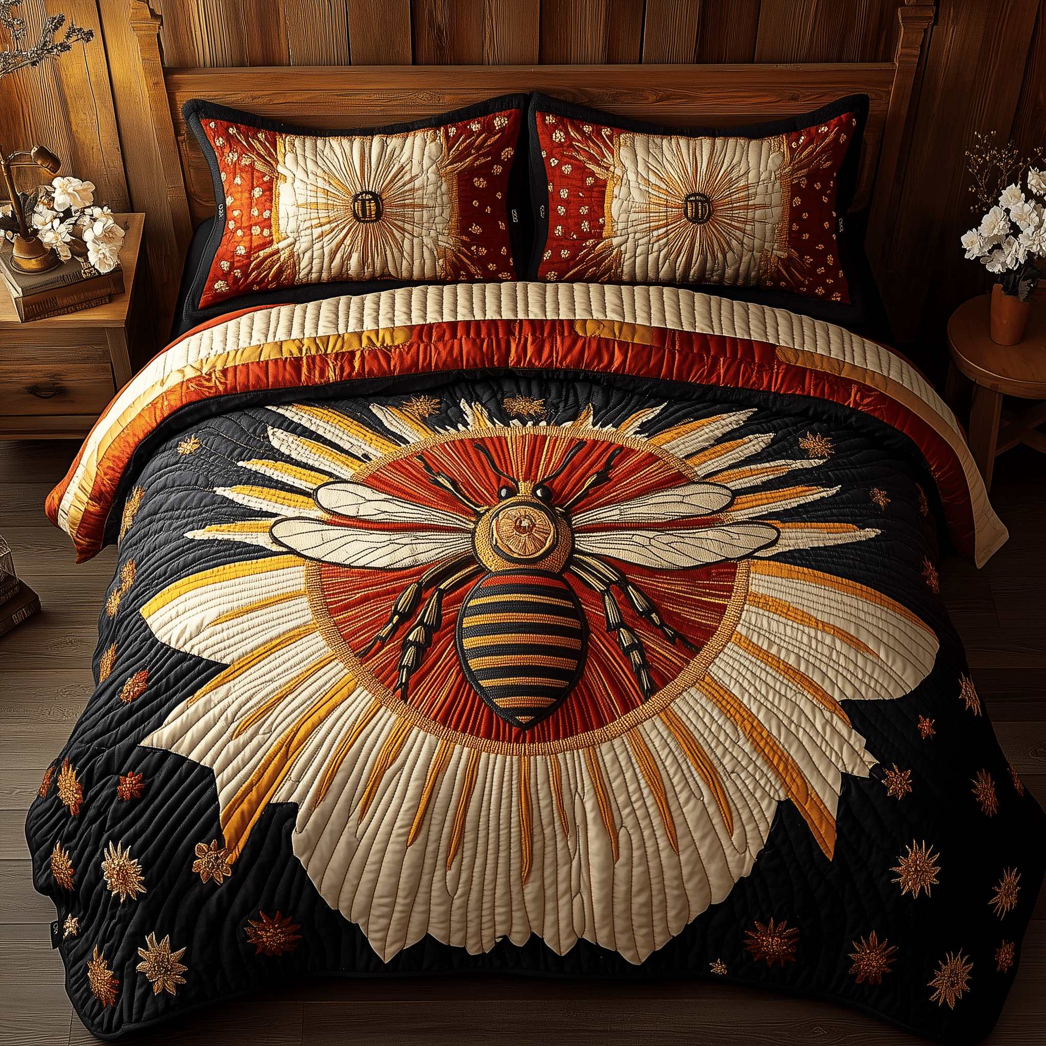 Celestial Honeycomb Quilted Bedding Set Duvet Cover Bedspread Set Item Father's Day Special Gifts For Dad