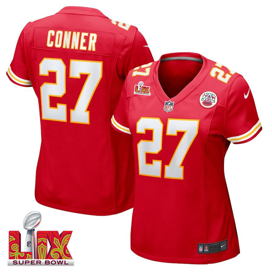 Chamarri Conner #27 Kansas City Chiefs Super Bowl LIX Women's Jersey - Red - JS363