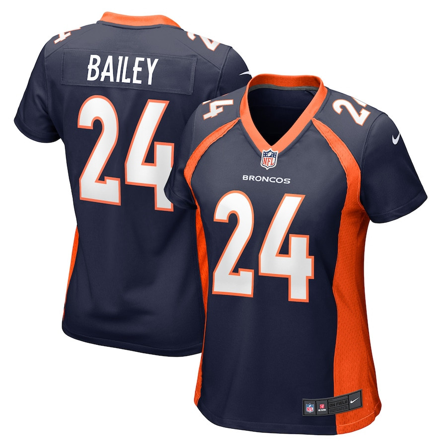 Champ Bailey 24 Denver Broncos Women Retired Jersey - Navy - JS432