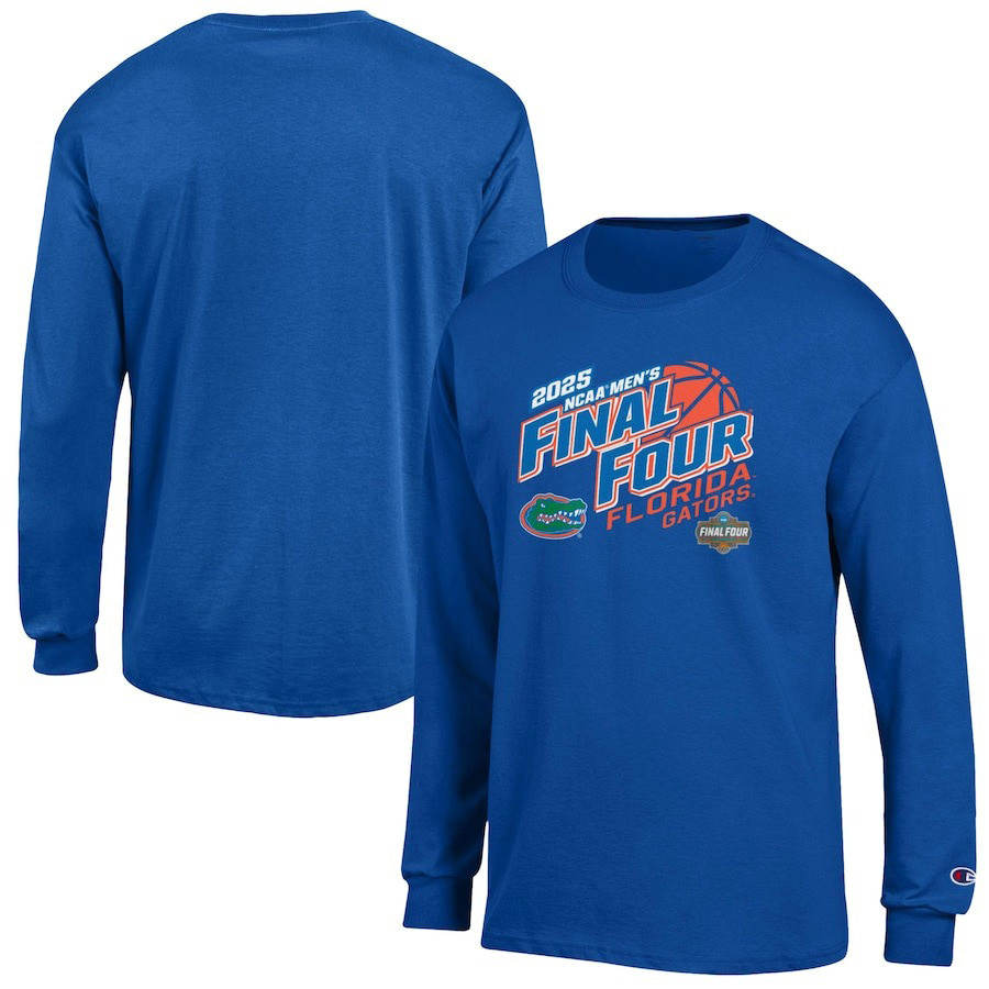 Champion Royal Florida Gators 2025 NCAA Men's Basketball Madness Final Four Long Sleeve Shirt