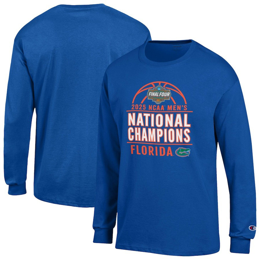 Champion Royal Florida Gators 2025 NCAA Men's Basketball National Champions Long Sleeve Shirt