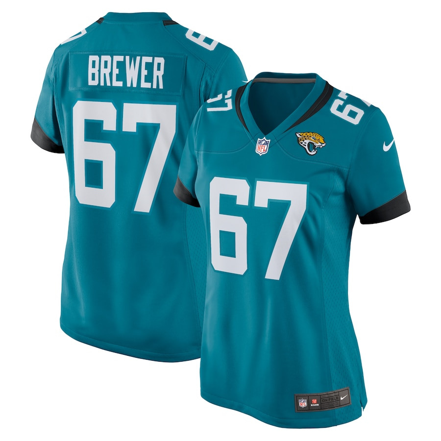 Chandler Brewer 67 Jacksonville Jaguars Women's Game Jersey - Teal - JS504