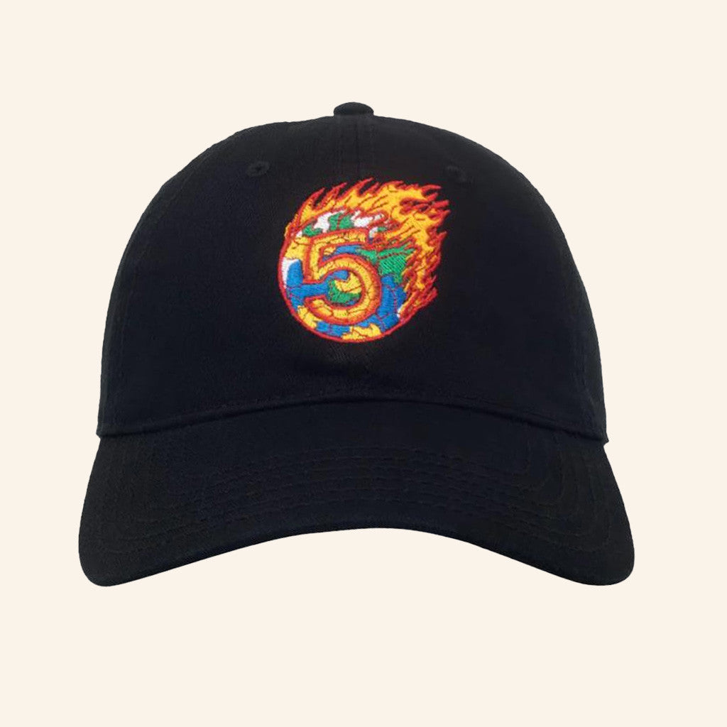 Channel 5 Merch Embroidered On Fire Black Hat Gifts For Dad