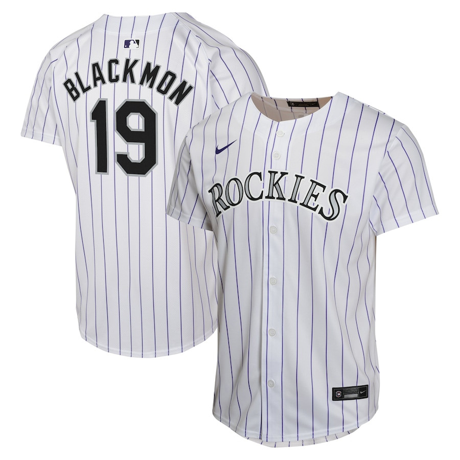 Charlie Blackmon 19 Colorado Rockies Home Game Player YOUTH Jersey - White - JS279