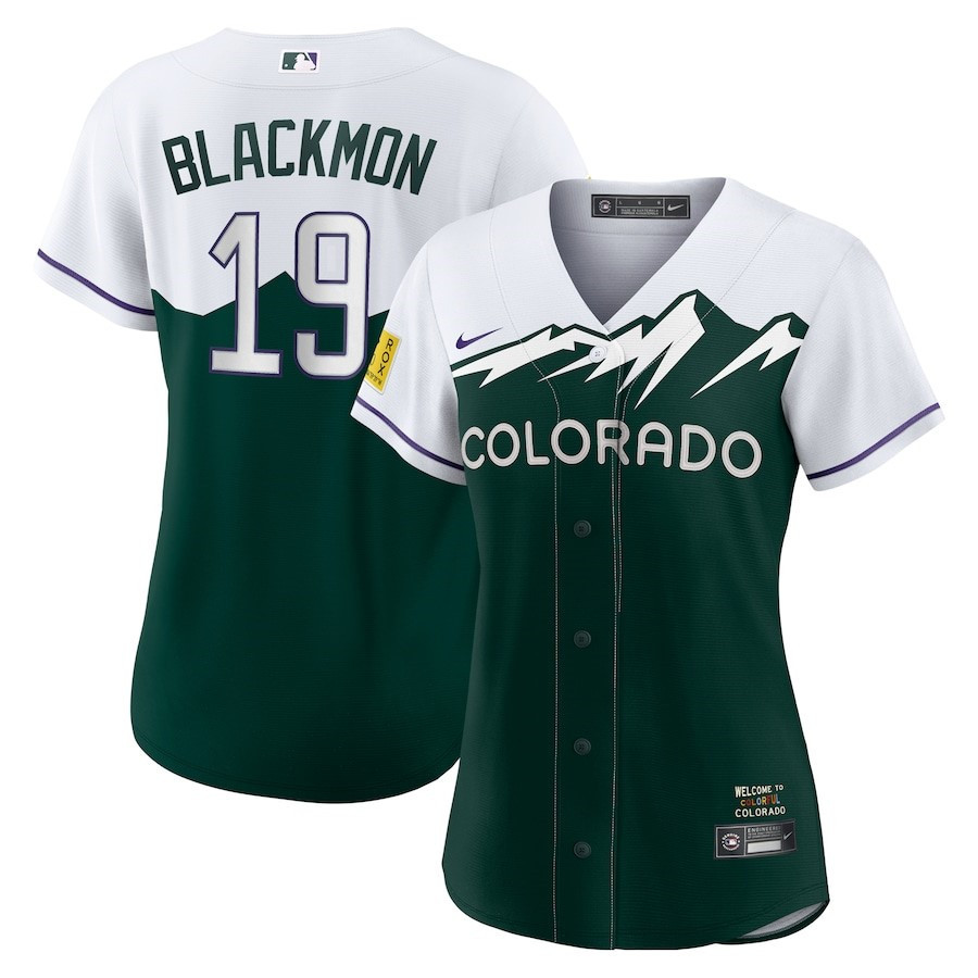 Charlie Blackmon 19 Colorado Rockies Women's City Connect Player Jersey - White/Forest Green - JS878