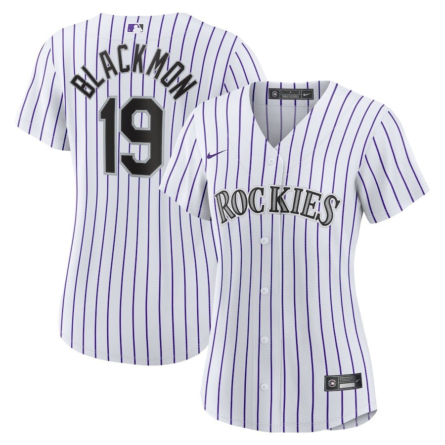 Charlie Blackmon 19 Colorado Rockies Women's Home Player Jersey - White - JS331