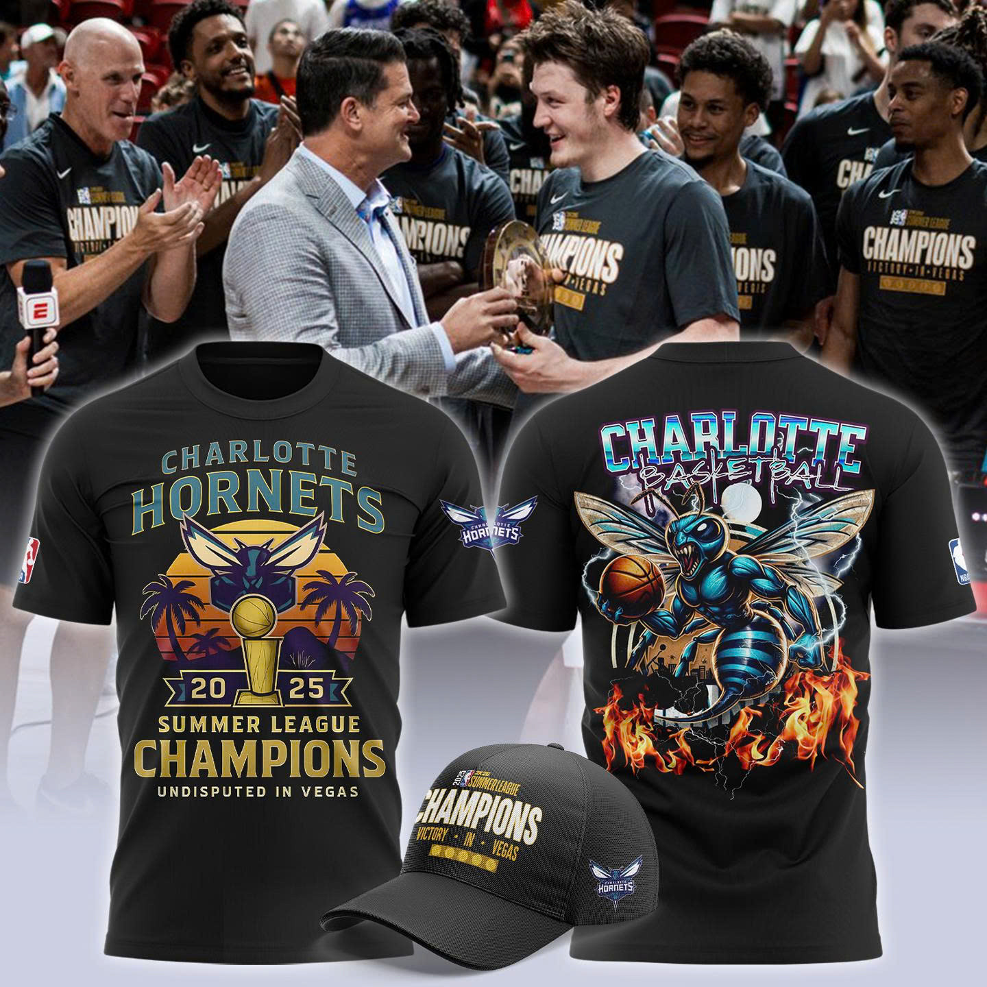 Charlotte Hornets 2025 NBA Summer League Championship Shirt Gifts For Basketball Fan