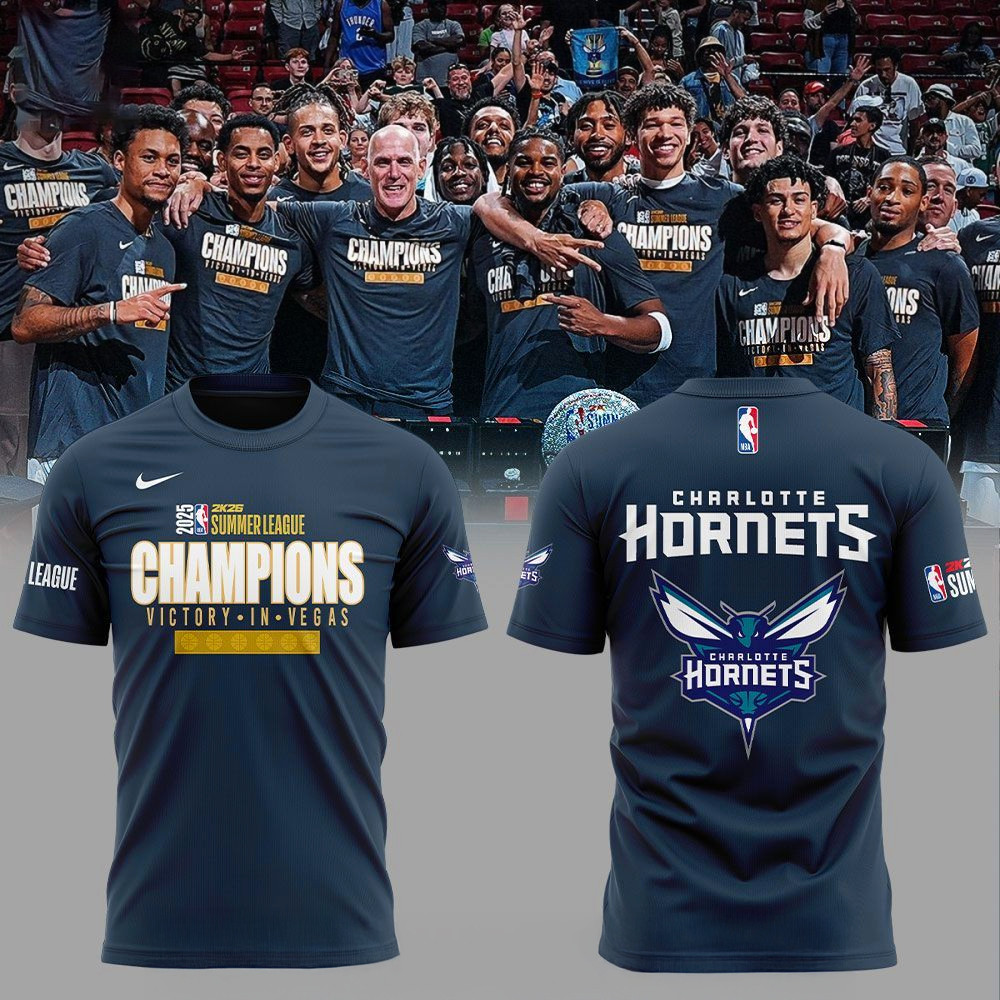 Charlotte Hornets 2025 Summer League Champions T-Shirt Charlotte Hornets Merch Fans Gifts