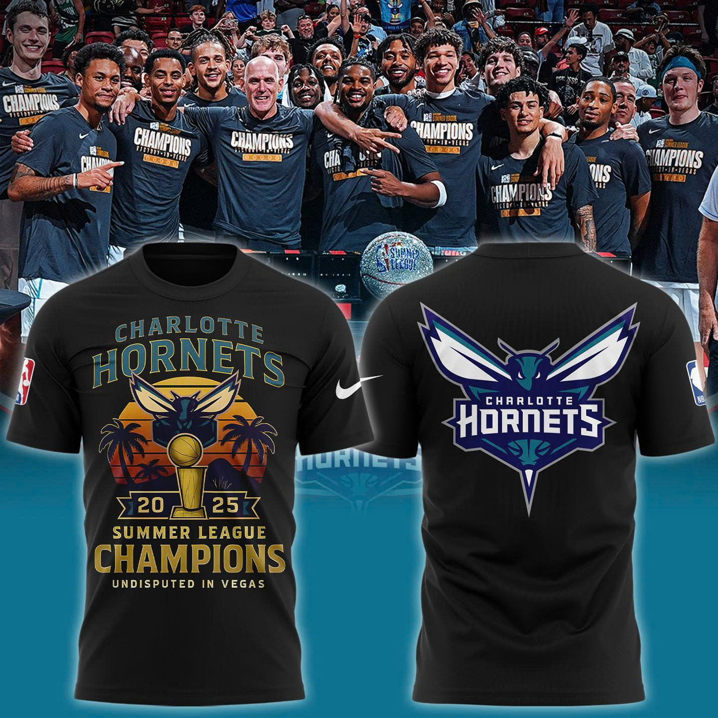 Charlotte Hornets 2025 Summer League Champions Undisputed In Vegas T-Shirt Gift For Fans