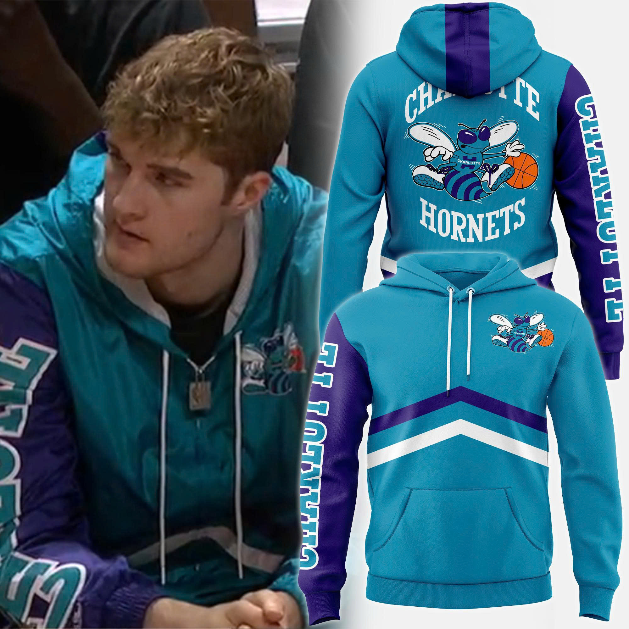 Charlotte Hornets Throwback Hoodie Best Gifts For Basketball Lovers
