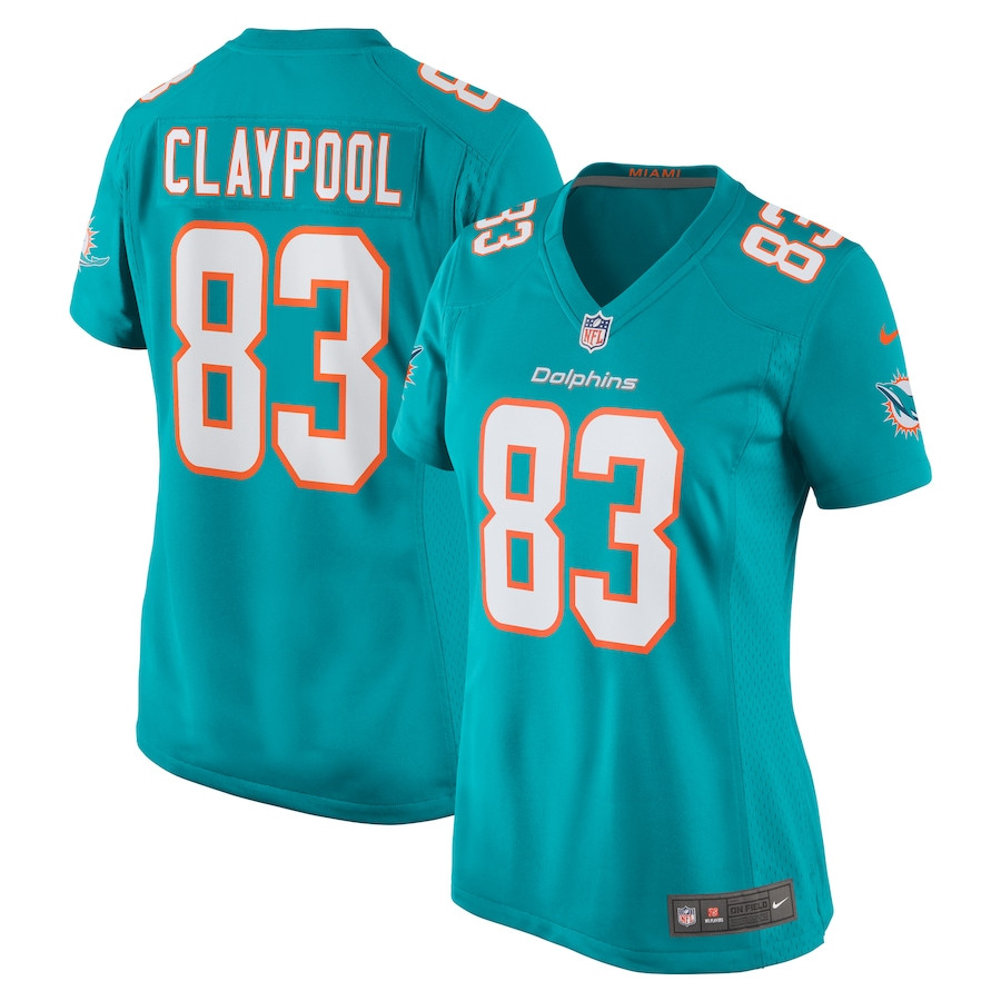 Chase Claypool 83 Miami Dolphins Women Game Jersey - Aqua - JSDV885