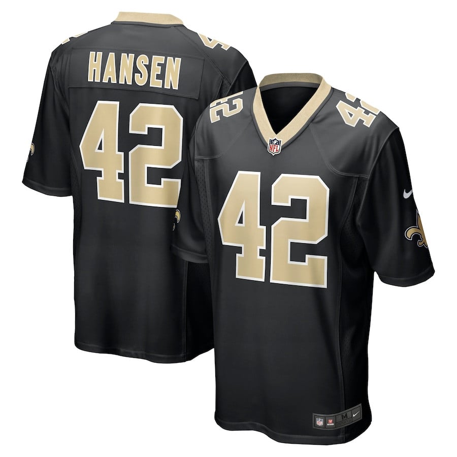 Chase Hansen 42 New Orleans Saints Men Game Jersey - Black - JS168