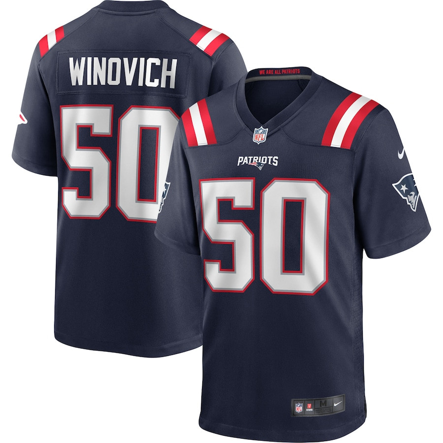 Chase Winovich 50 New England Patriots Men Game Jersey - Navy - JS531