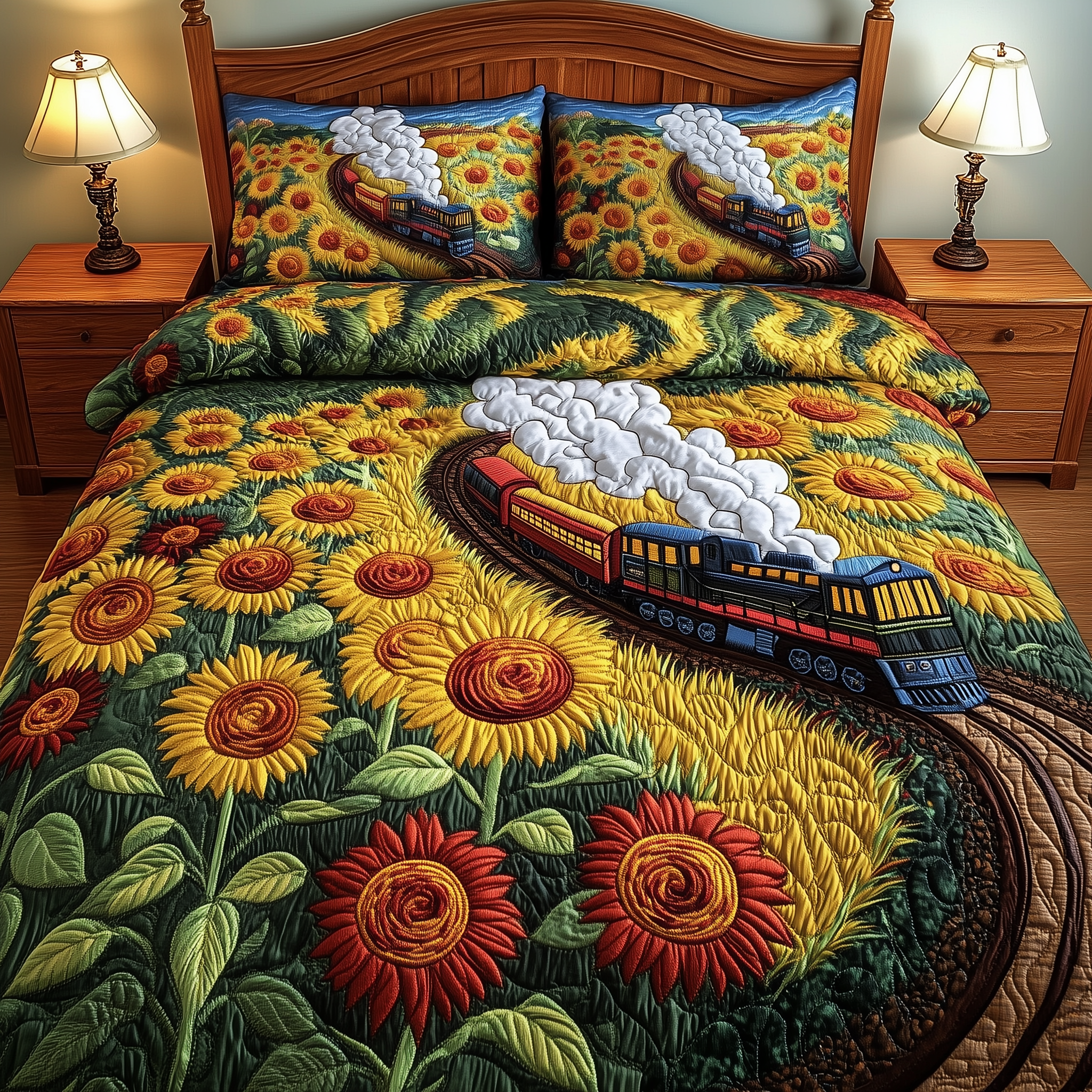Chasing the Sun Quilted Bedding Set Unique Duvet Cover Bedspread Set Good Mother's Day Gifts For The Wife