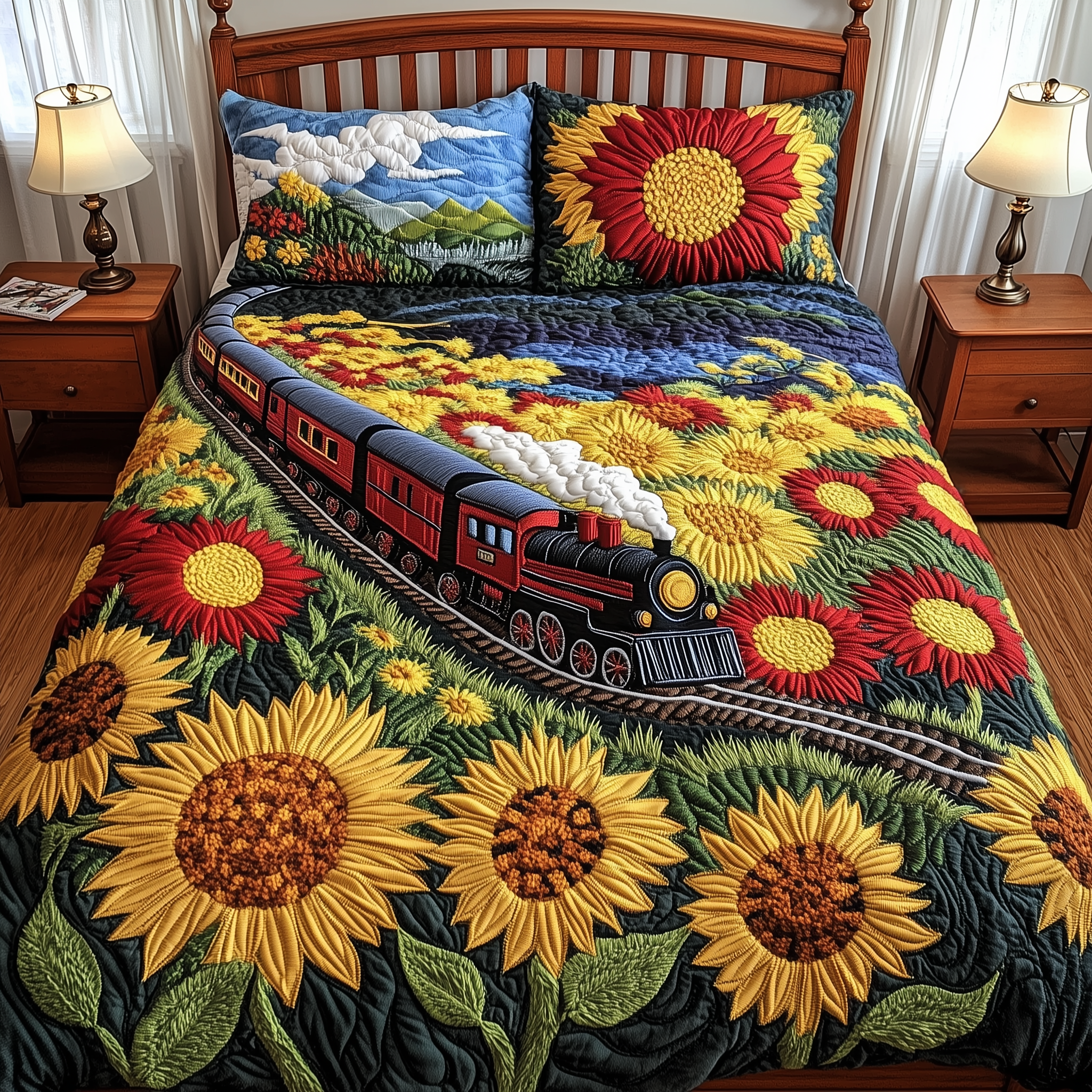 Chasing the Sun Quilted Bedding Set Unique Duvet Cover Bedspread Set Mother's Day Top Gifts 2025