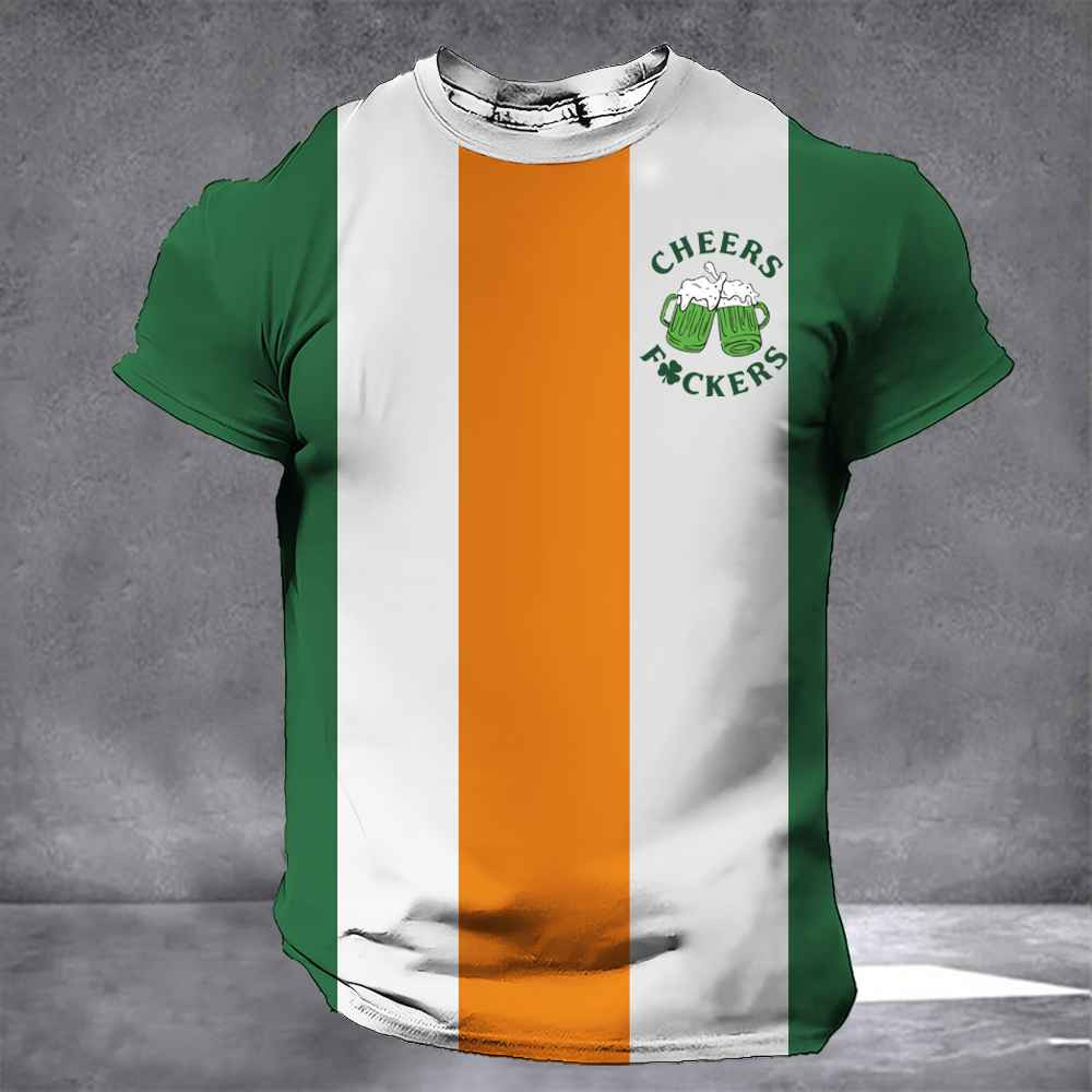 Cheers Fckers Irish Flag Shirt St. Patrick'S Day T-Shirt Gifts For Husband