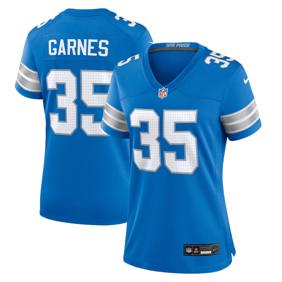 Chelen Garnes 35 Detroit Lions Women's Game Jersey - Blue - JSDV138