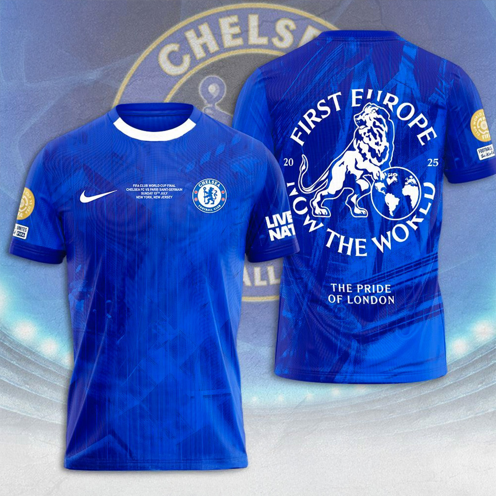 Chelsea First Europe Now The World Champions T-Shirt Fan Merch Gifts For Men