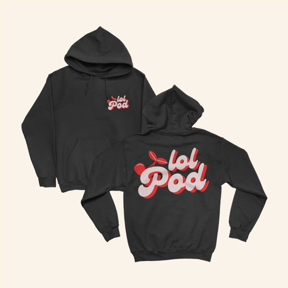 Cherry Logo Hoodie The Lol Podcast Merch Birthday Gifts For Sister Gifts For Besties