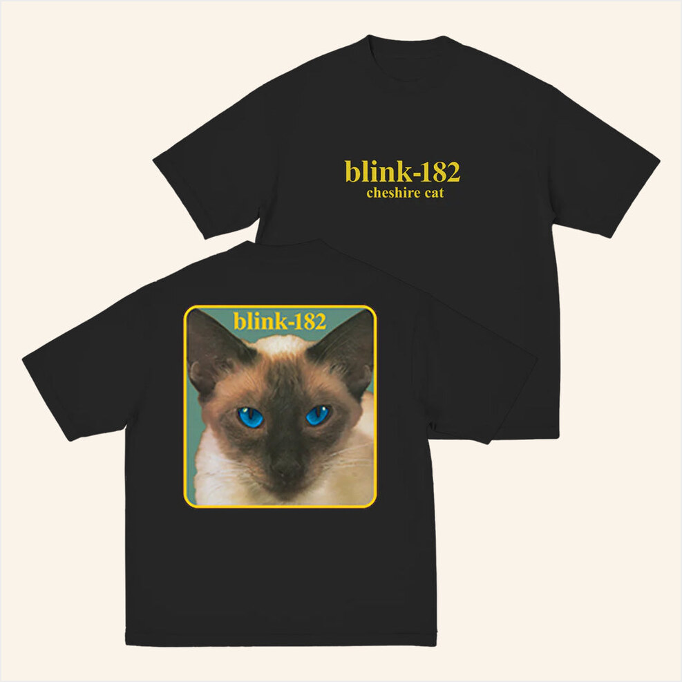 Cheshire Cat Album Cover T-Shirt Blink 182 Merch Best Birthday Gifts For Music Lovers