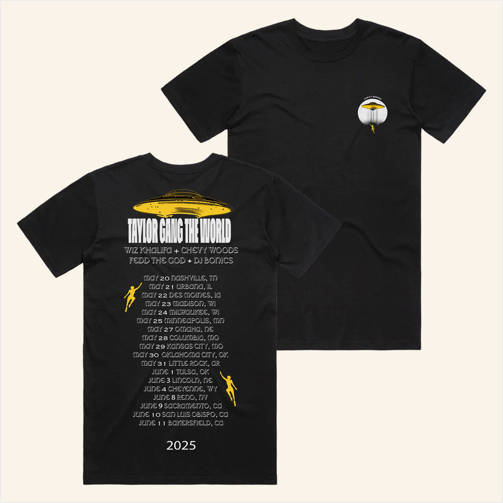 Chevy Woods TGTW Tour T-Shirt Taylor Gang Merch Gifts For Husband Birthday Gift Ideas